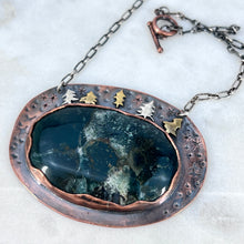 Load image into Gallery viewer, Deep Creek Talisman set in copper on a sterling silver chain