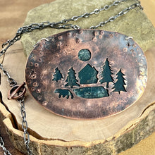 Load image into Gallery viewer, Deep Creek Talisman set in copper on a sterling silver chain