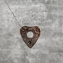 Load image into Gallery viewer, Ouija Planchette necklace -  Copper and Silver