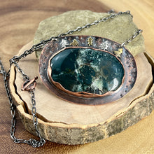 Load image into Gallery viewer, Deep Creek Talisman set in copper on a sterling silver chain