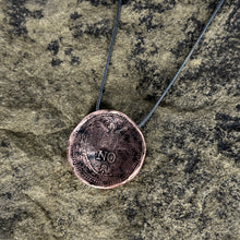 Load image into Gallery viewer, YES/NO reversible Amulet - Copper on Sterling Silver Foxtail Chain