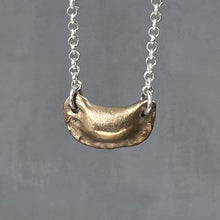 Load image into Gallery viewer, Small Bronze Pierogi Necklace