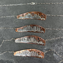 Load image into Gallery viewer, Sterling Silver and Copper Pittsburgh Skyline Necklace