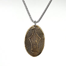 Load image into Gallery viewer, Oval Fountain Pen Nib Necklace - bronze and Stainless Steel