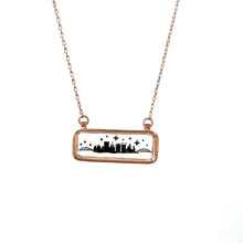 Load image into Gallery viewer, Copper, Resin and Ink Pittsburgh Skyline Necklace