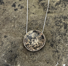 Load image into Gallery viewer, YES/NO reversible Amulet - Bronze on long Sterling Silver Box Chain