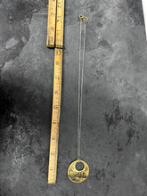 Load image into Gallery viewer, Pierogie Moon Over Pittsburgh Etched Brass and Sterling Silver Necklace
