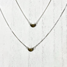 Load image into Gallery viewer, Petite Pierogi Necklace - solid cast brass on open link Sterling Silver Chain