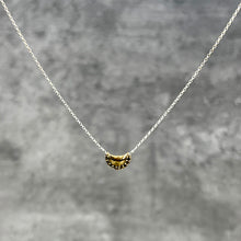 Load image into Gallery viewer, Petite Pierogi Necklace - solid cast brass on open link Sterling Silver Chain