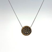 Load image into Gallery viewer, Sol De Mayo Reversible Traveler’s Charm- Bronze 18" Stainless Steel chain