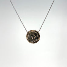 Load image into Gallery viewer, Sol De Mayo Reversible Traveler’s Charm- Bronze 18" Stainless Steel chain