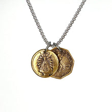 Load image into Gallery viewer, Santos y Putas - Bronze charms on 18" Stainless Steel chain