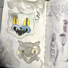 Load image into Gallery viewer, Bronze 'Gato Maldito' Necklace on adjustable Stainless Steel Chain