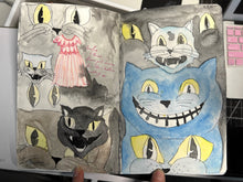 Load image into Gallery viewer, Bronze 'Gato Maldito' Necklace on adjustable Stainless Steel Chain