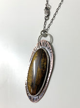 Load image into Gallery viewer, Tiger's Eye Talisman Scrap Pendant - on long sterling silver chain