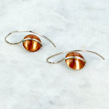 Load image into Gallery viewer, Copper and Sterling Silver Green Patina earrings
