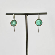 Load image into Gallery viewer, Copper and Sterling Silver Green Patina earrings
