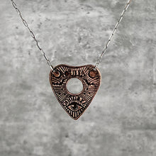 Load image into Gallery viewer, Ouija Planchette necklace -  Copper and Silver

