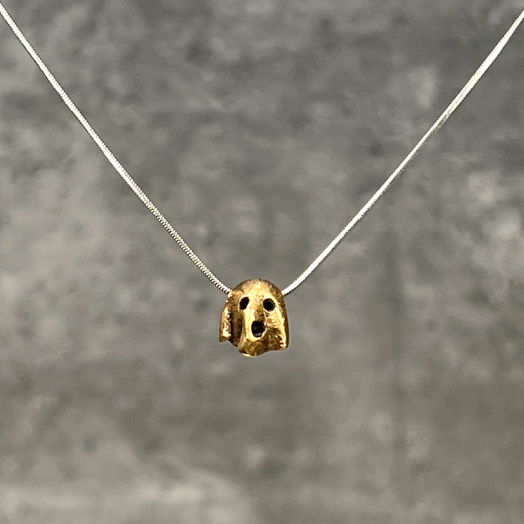 Fantasmita Necklace - small bronze ghost on thin Stainless Steel chain