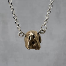Load image into Gallery viewer, Fantasmita with a pierced head Necklace - bronze and silver
