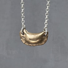 Load image into Gallery viewer, Small Bronze Pierogi Necklace

