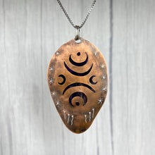 Load image into Gallery viewer, Large Amethyst Talisman set in copper with sterling silver accents
