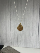Load image into Gallery viewer, Bronze Zodiac Cat Necklace with triple bail - bronze and silver
