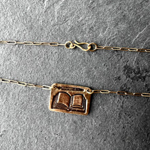 Load image into Gallery viewer, Journaler&#39;s Charm Necklace - all bronze with handmade clasp

