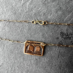 Journaler's Charm Necklace - all bronze with handmade clasp