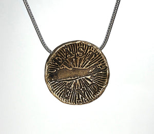 East End Amulet - Bronze antiqued silver chain