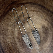 Load image into Gallery viewer, Long Wood Shop Earrings - Sterling Silver and Bronze
