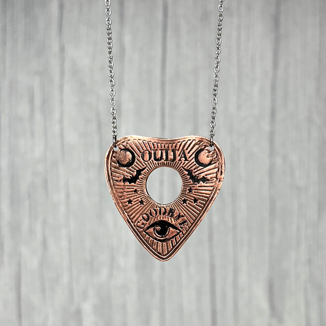 Ouija Planchette necklace -  Copper and Stainless Steel
