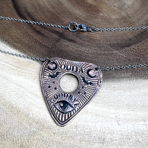 Ouija Planchette necklace -  Copper and Stainless Steel