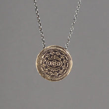 Load image into Gallery viewer, Oreo Sandwich pendant on sterling silver chain
