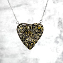Load image into Gallery viewer, Ouija Planchette necklace -  Bronze and Stainless Steel
