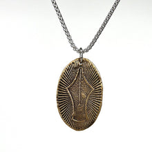 Load image into Gallery viewer, Oval Fountain Pen Nib Necklace - bronze and Stainless Steel
