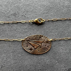 Snail Mail Charm Necklace - bronze