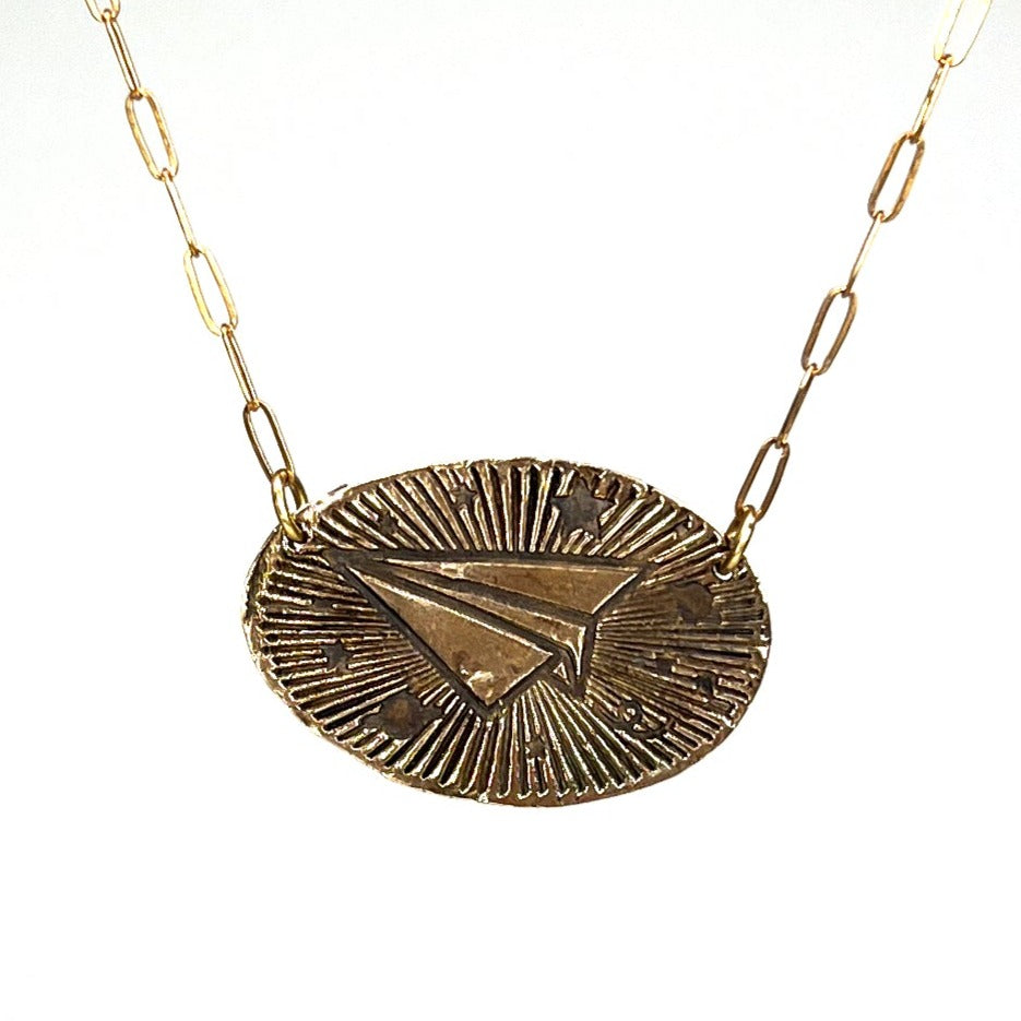 Snail Mail Charm Necklace - bronze