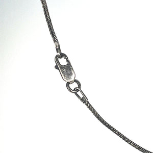 YES/NO reversible Amulet - Bronze on Sterling Silver Foxtail Chain