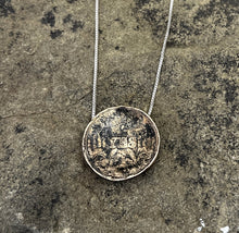 Load image into Gallery viewer, YES/NO reversible Amulet - Bronze on long Sterling Silver Box Chain
