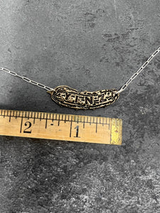 Bronze YINZ Pickle on a Sterling Silver Chain