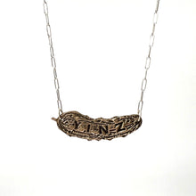 Load image into Gallery viewer, Bronze YINZ Pickle on a Sterling Silver Chain
