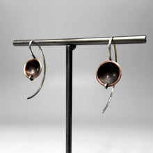 Load image into Gallery viewer, Copper and Sterling Silver Antique Patina earrings
