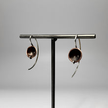 Load image into Gallery viewer, Copper and Sterling Silver Antique Patina earrings
