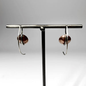 Copper and Sterling Silver Antique Patina earrings