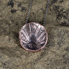 Load image into Gallery viewer, Fortune Teller Amulet - Copper on antiqued sterling silver chain
