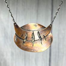 Load image into Gallery viewer, Dalmation Jasper Talisman set in copper on a sterling silver chain
