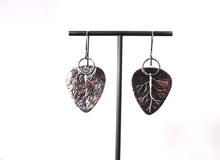 Load image into Gallery viewer, Hammered Autumn Leaves Earrings - Antique finished
