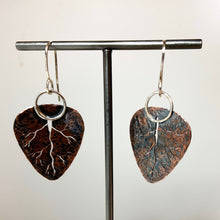 Load image into Gallery viewer, Hammered Autumn Leaves Earrings - Antique finished
