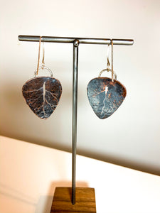 Hammered Autumn Leaves Earrings - Antique finished